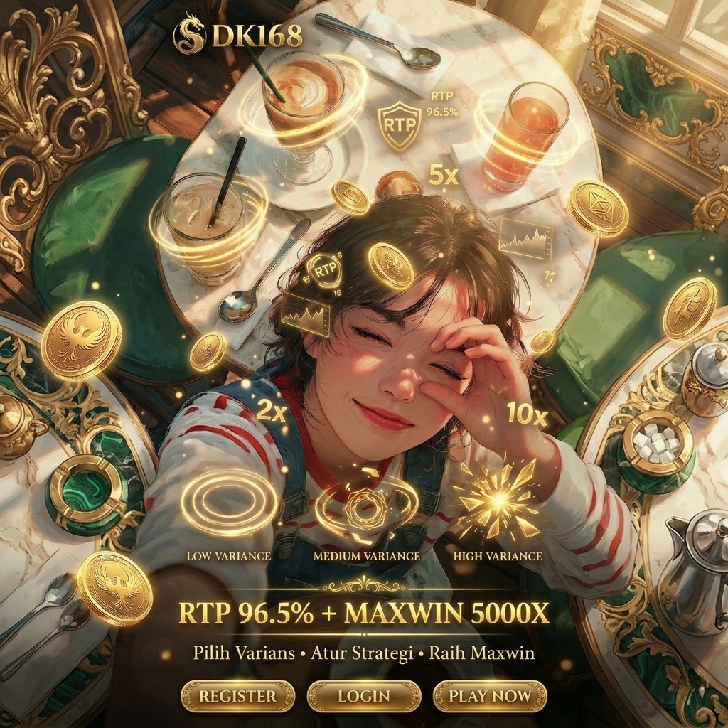 Grafik perbandingan level varians game rendah, sedang, dan tinggi untuk manajemen modal.